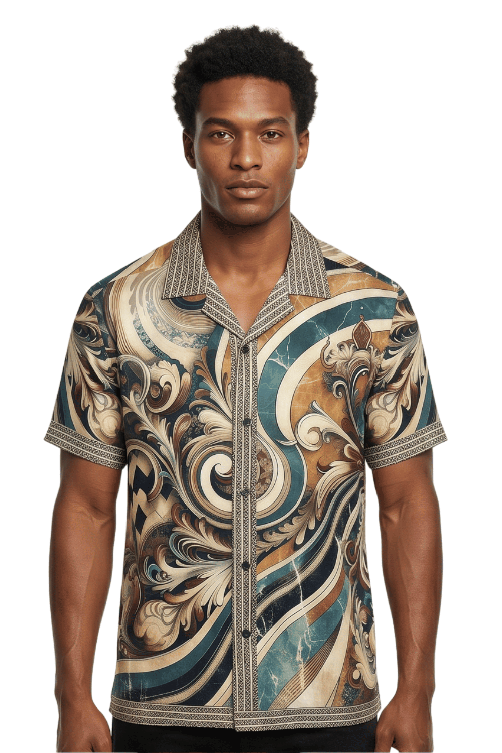 [48021-36] Resort Collar Short Sleeve Shirt