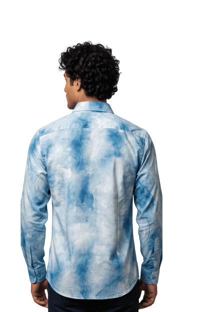 [48022-36] DT PRINTED DRESS SHIRT