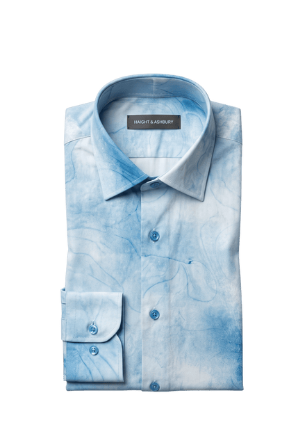 [48022-36] DT PRINTED DRESS SHIRT