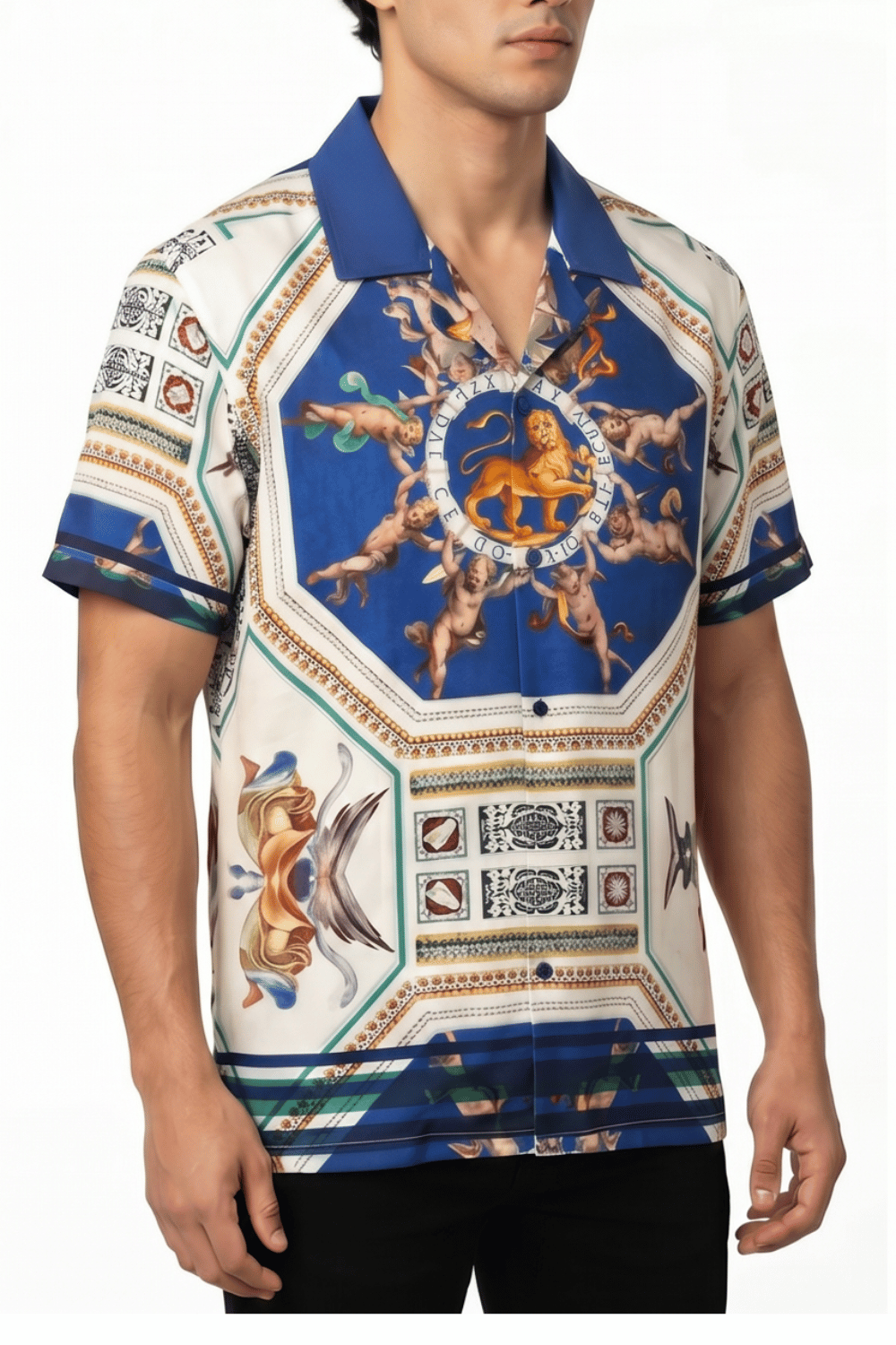 [48021-38]  Resort Collar Short Sleeve Shirt