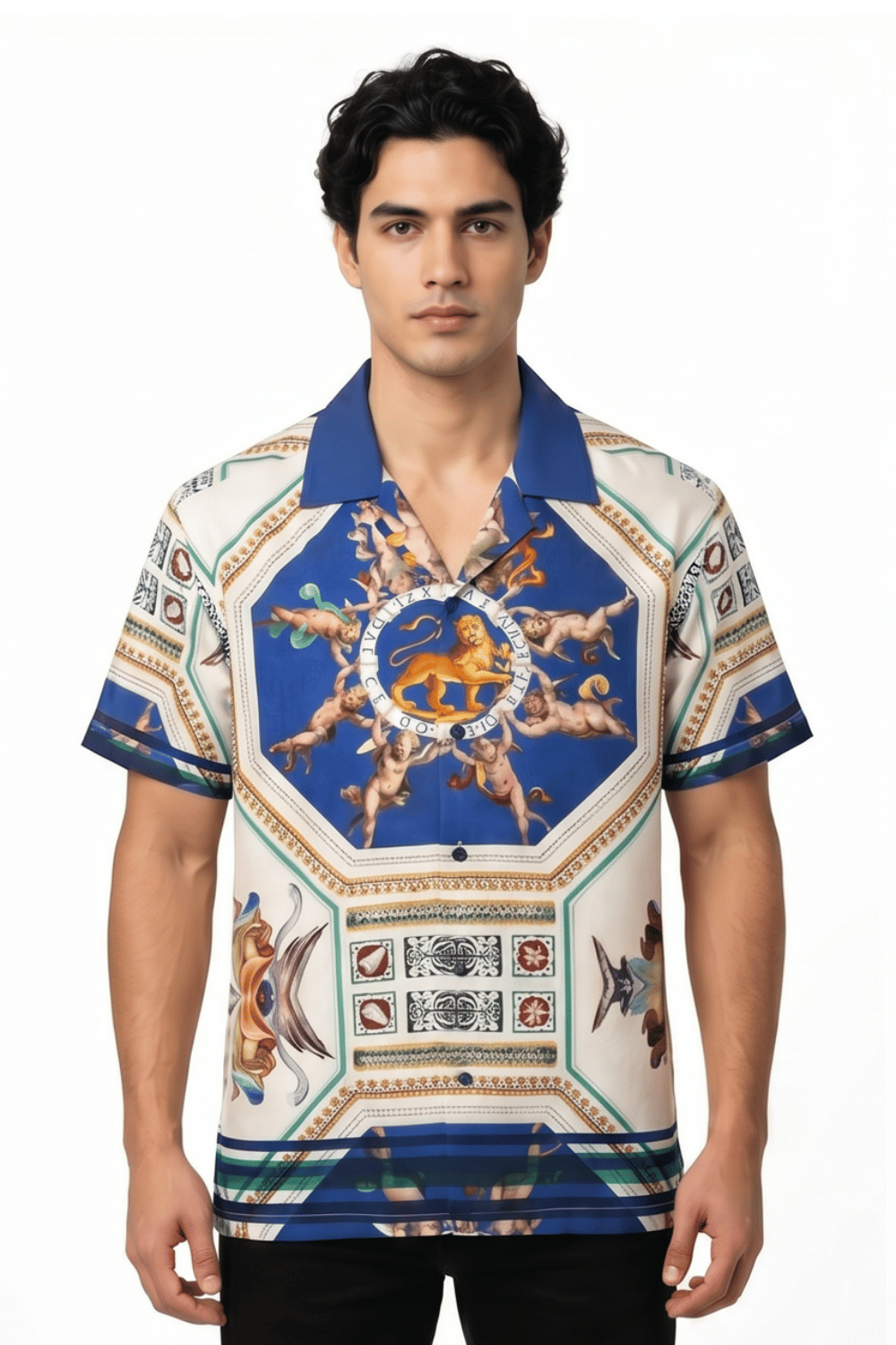 [48021-38]  Resort Collar Short Sleeve Shirt