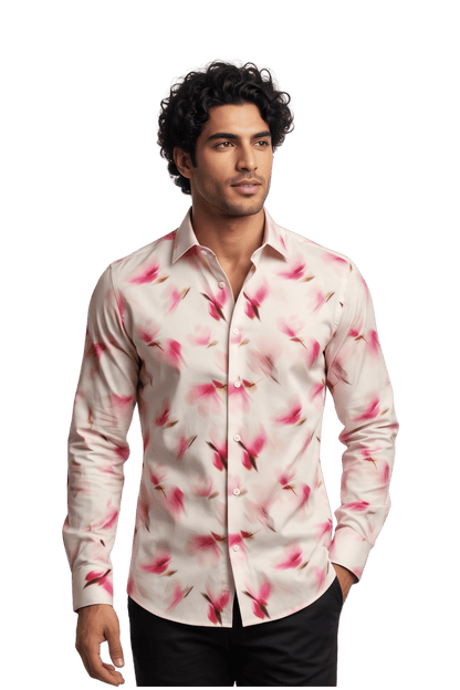 [48022-38] DT PRINTED DRESS SHIRT