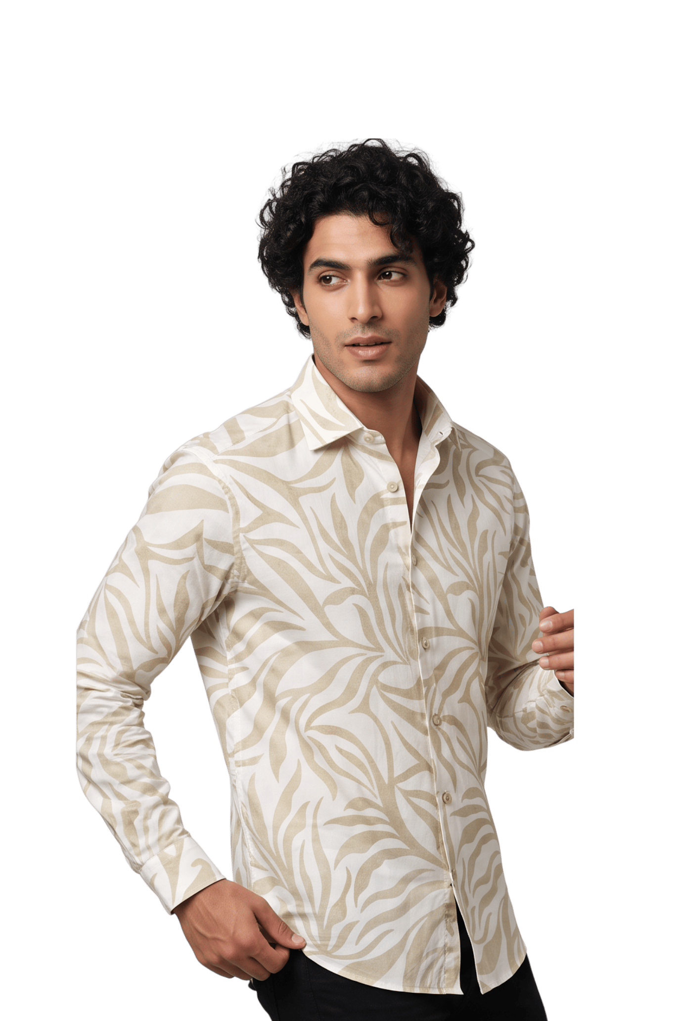 [48022-39] DT PRINTED DRESS SHIRT
