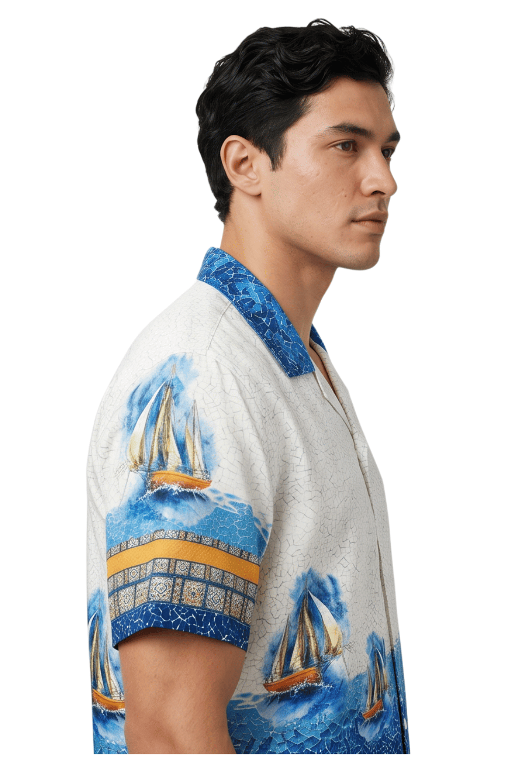 [48021-03] Resort Collar Short Sleeve Shirt