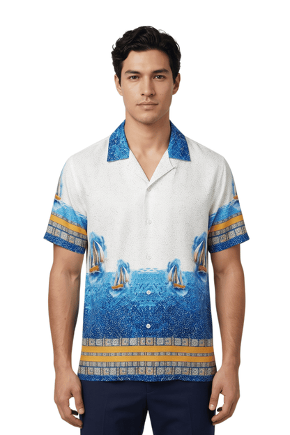 [48021-03] Resort Collar Short Sleeve Shirt