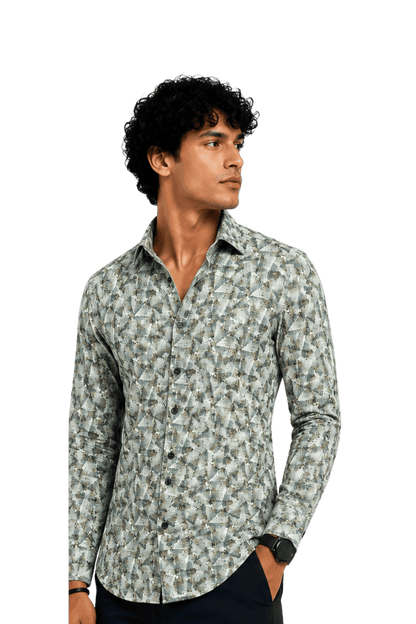 [48022-03] DT PRINTED DRESS SHIRT