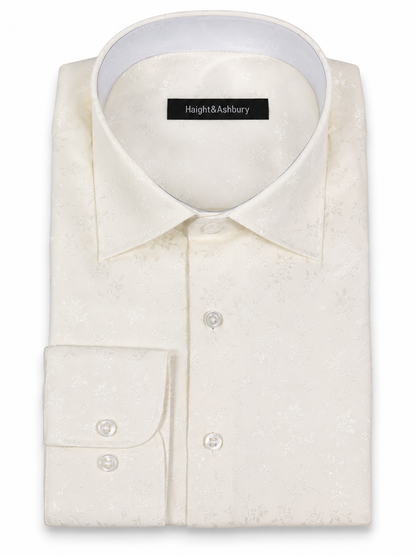 [41749-BEYAZ] TONAL CEREMONY DRESS SHIRT
