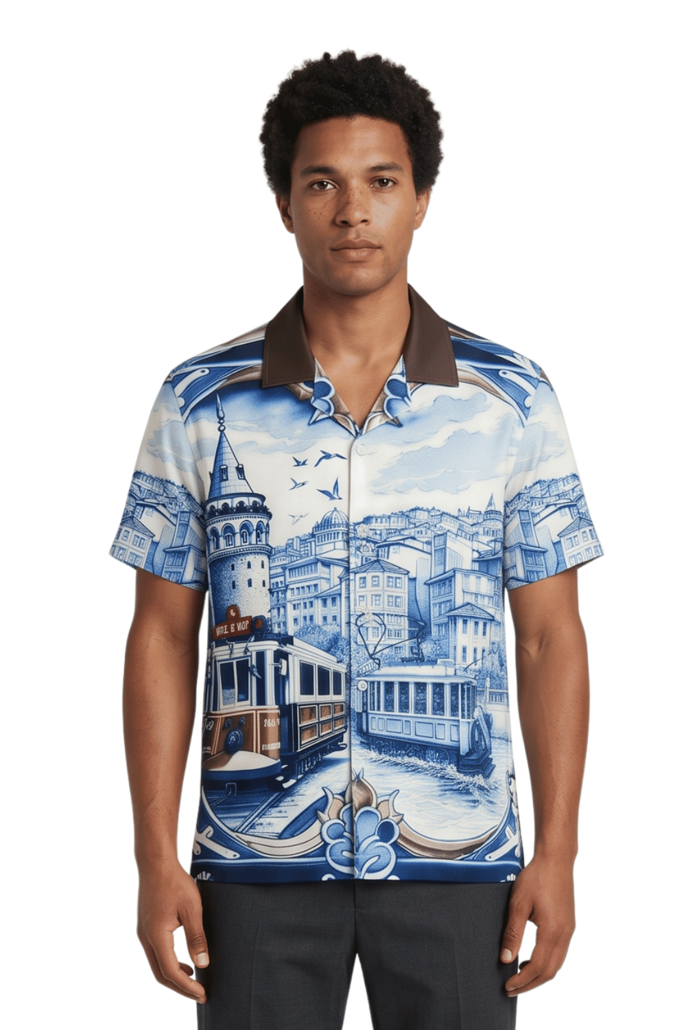 [48021-42] Resort Collar Short Sleeve Shirt