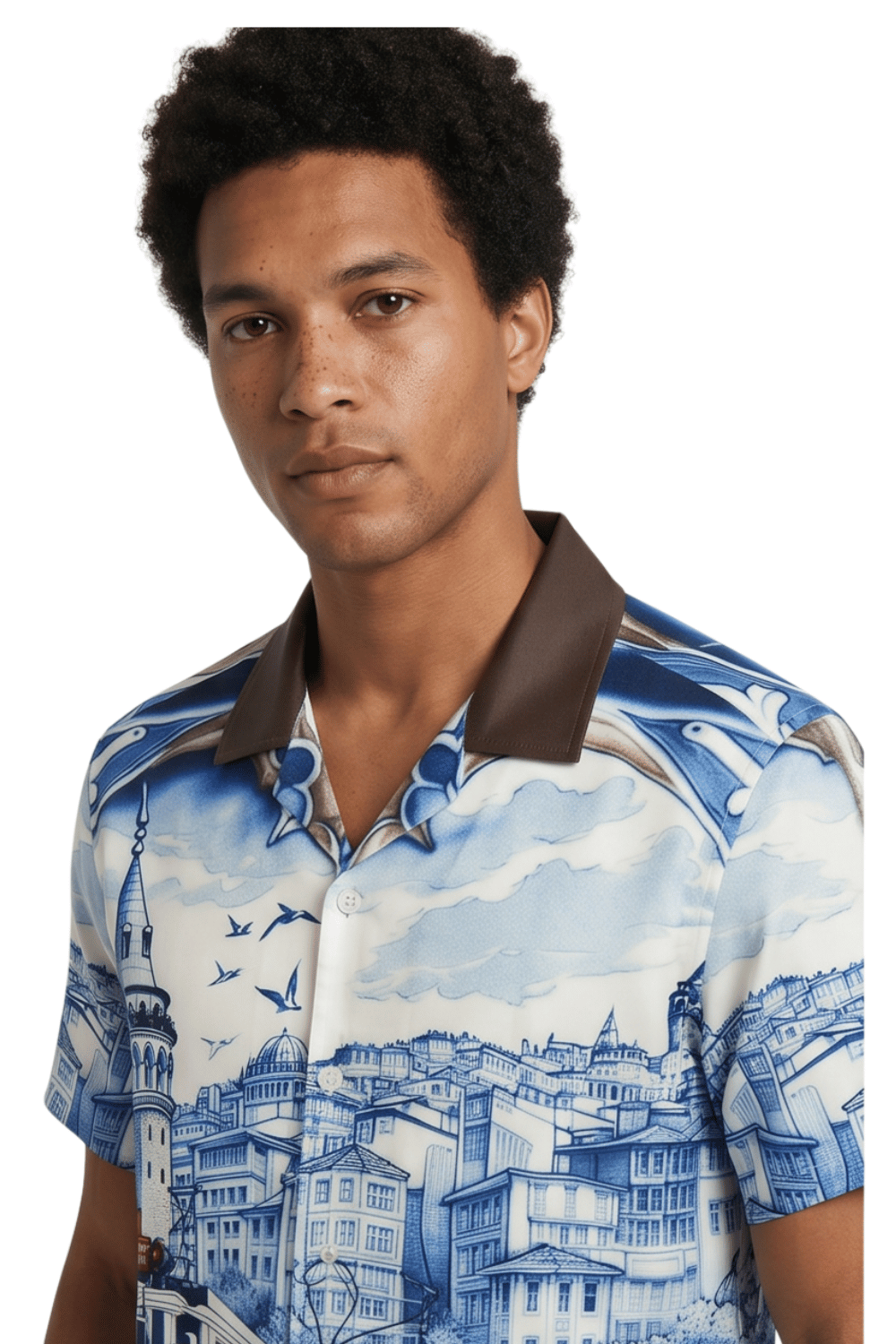 [48021-42] Resort Collar Short Sleeve Shirt