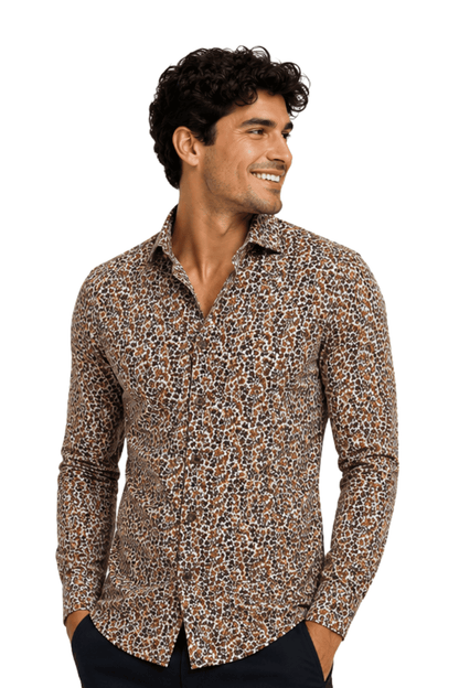 [48022-42] DT PRINTED DRESS SHIRT