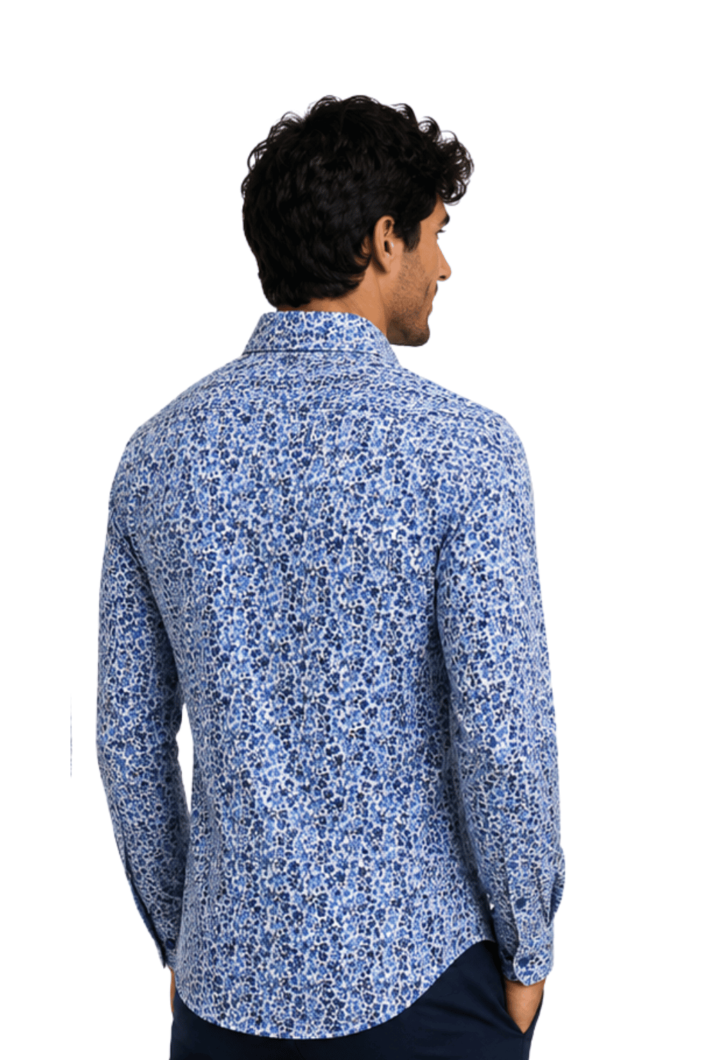 [48022-43] DT PRINTED DRESS SHIRT