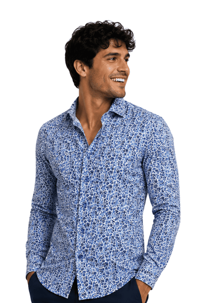 [48022-43] DT PRINTED DRESS SHIRT