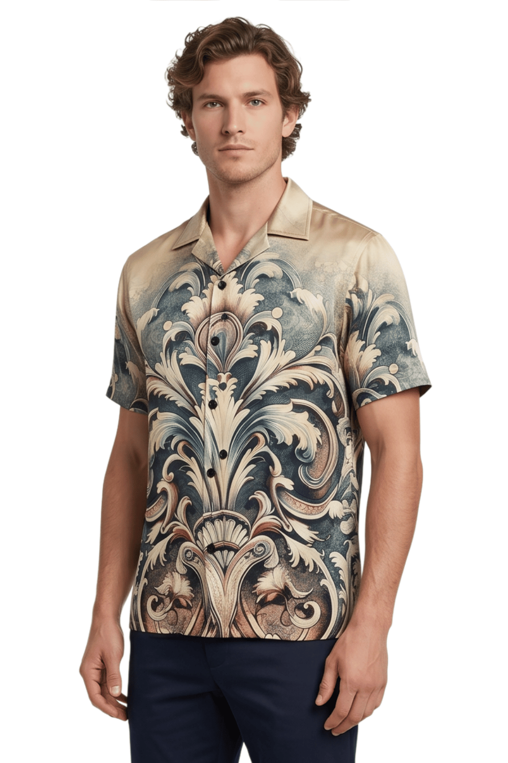 [48021-44] Resort Collar Short Sleeve Shirt