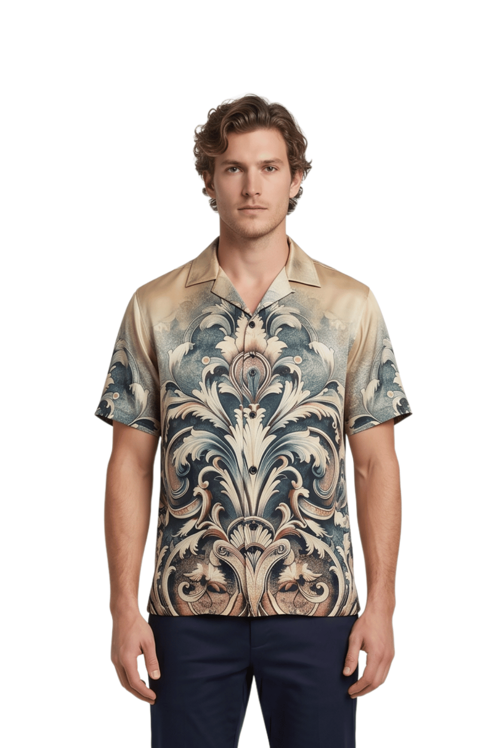 [48021-44] Resort Collar Short Sleeve Shirt