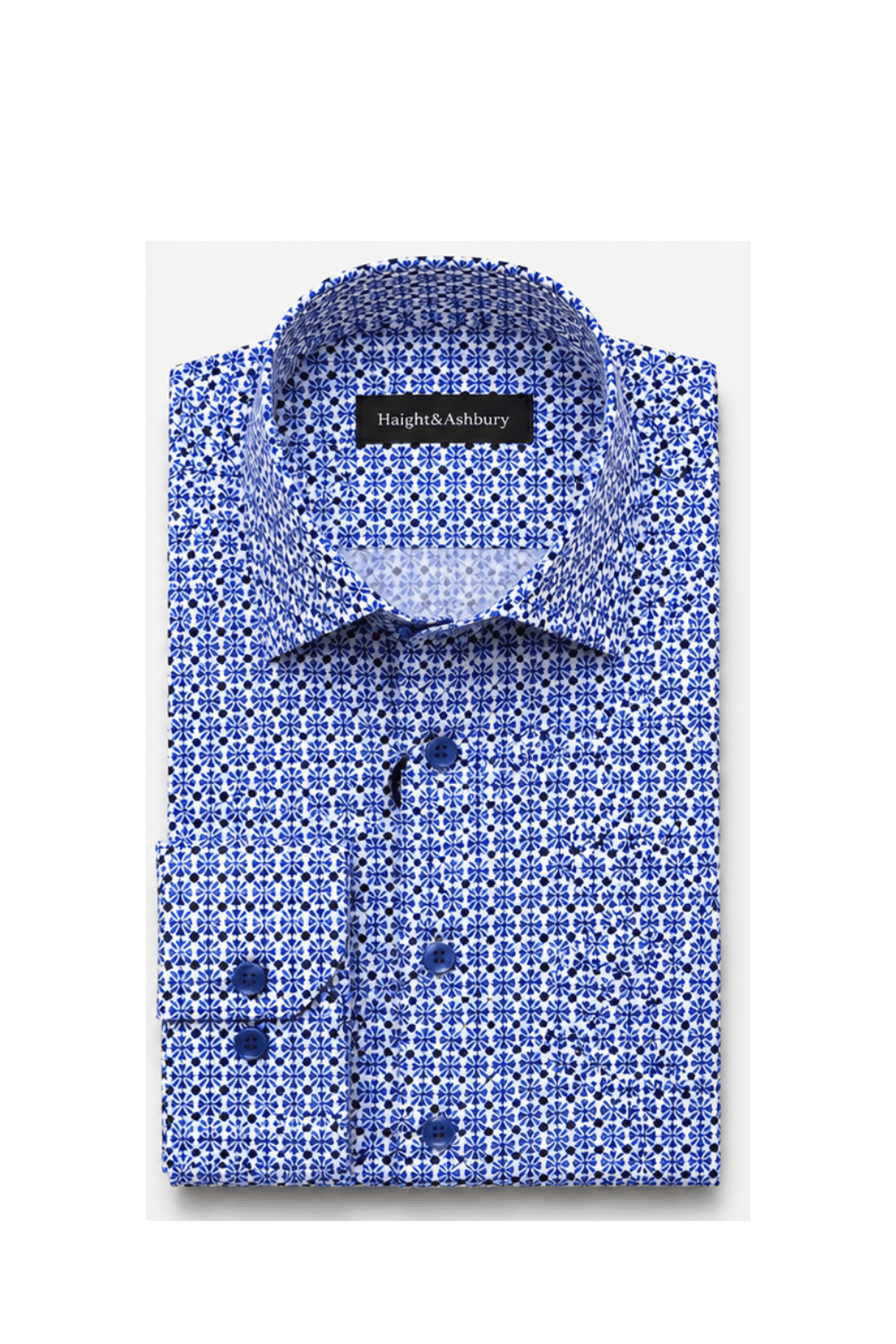 [48022-44] DT PRINTED DRESS SHIRT