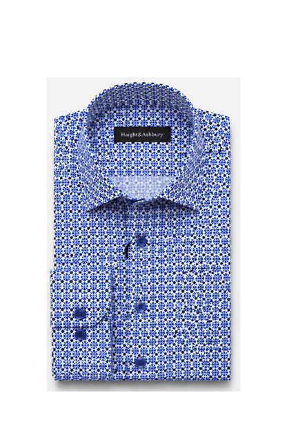 [48022-44] DT PRINTED DRESS SHIRT