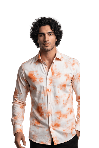 [48022-45] DT PRINTED DRESS SHIRT