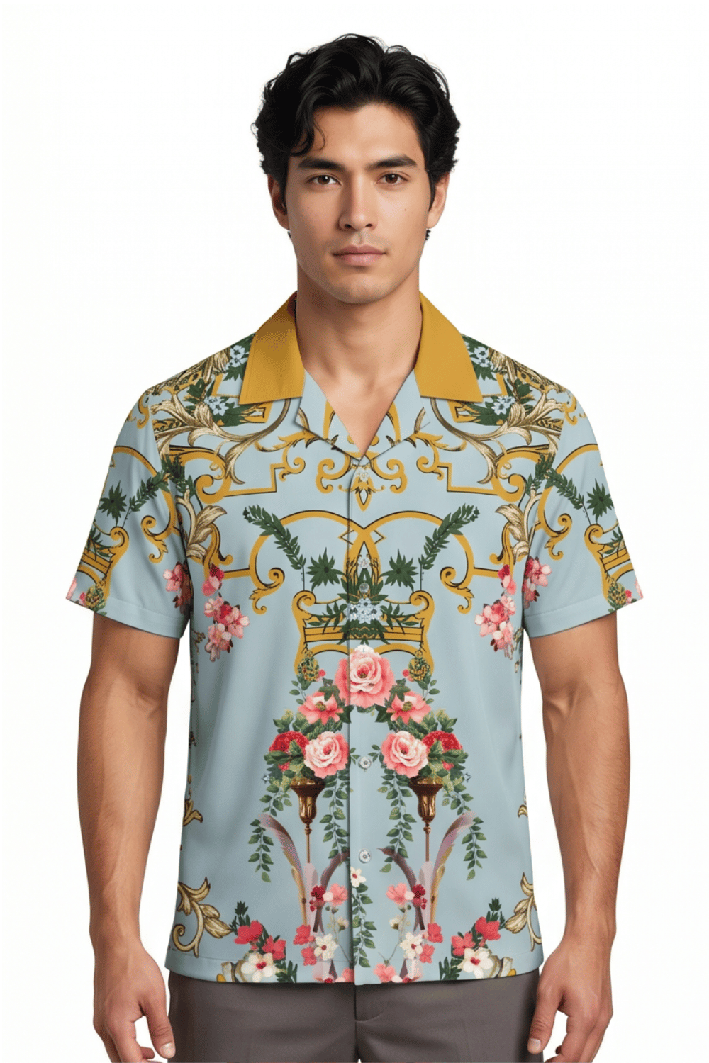 [48021-46] Resort Collar Short Sleeve Shirt