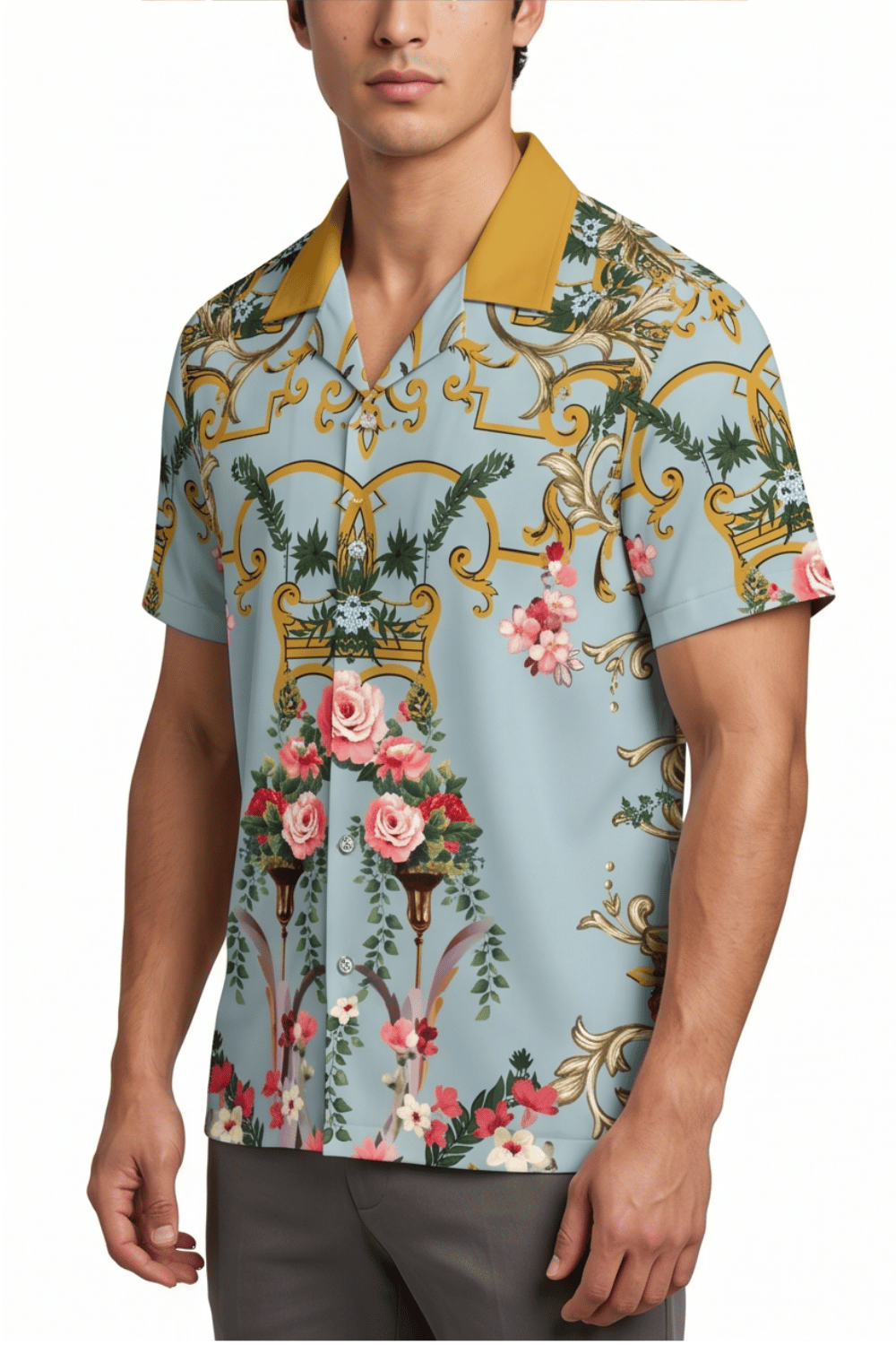 [48021-46] Resort Collar Short Sleeve Shirt