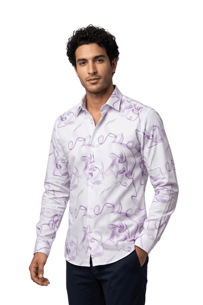 [48022-46] DT PRINTED DRESS SHIRT