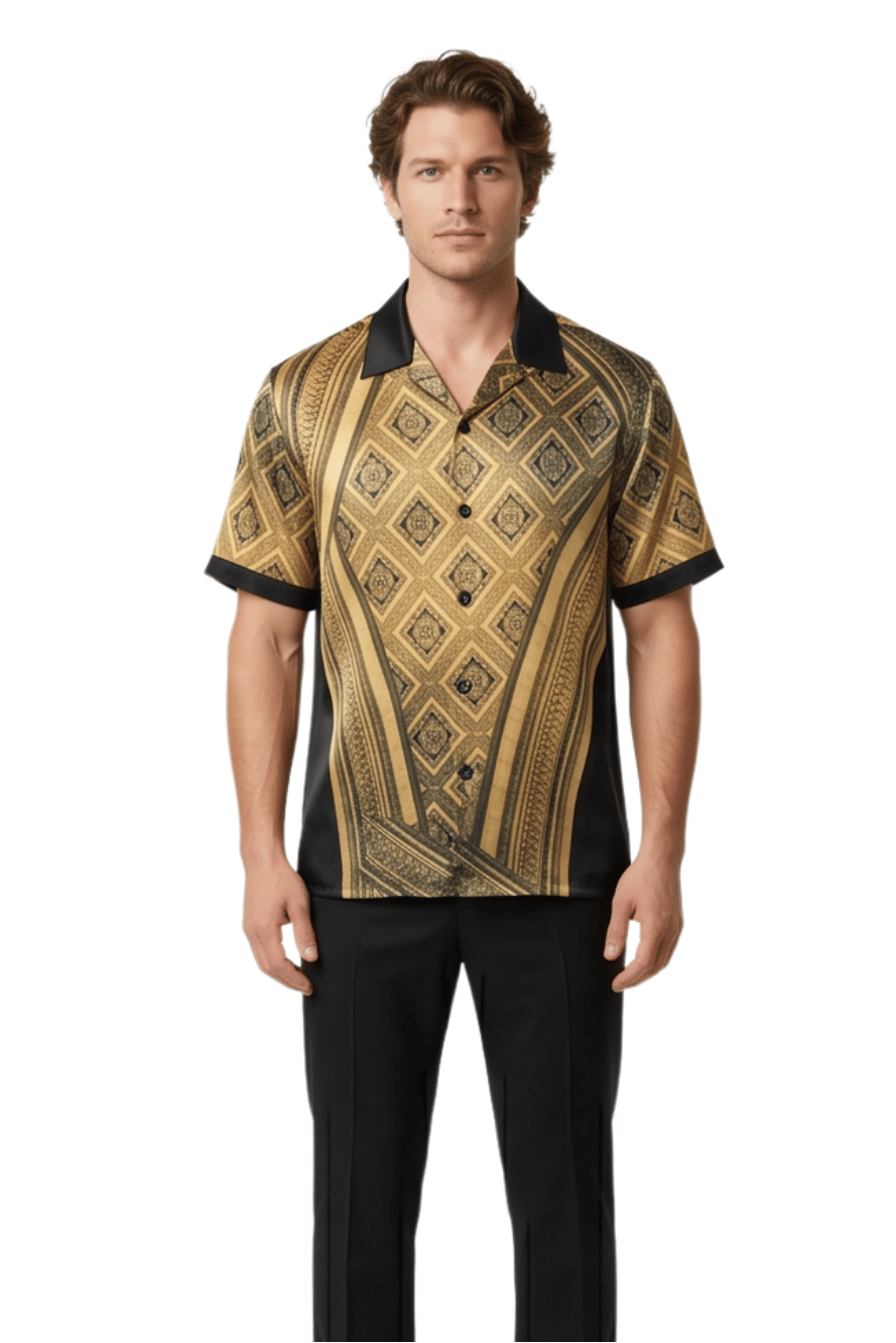 [48021-47] Resort Collar Short Sleeve Shirt