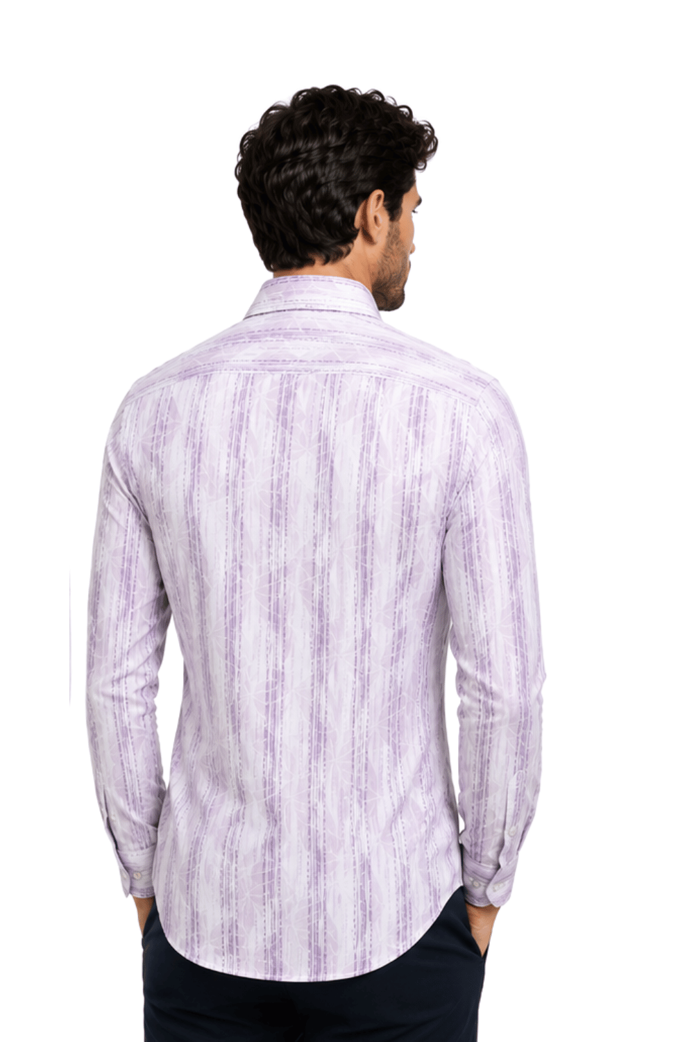 [48022-47] DT PRINTED DRESS SHIRT