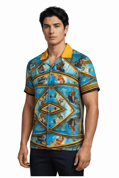 [48021-48] Resort Collar Short Sleeve Shirt
