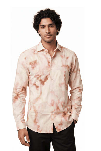 [48022-48] DT PRINTED DRESS SHIRT
