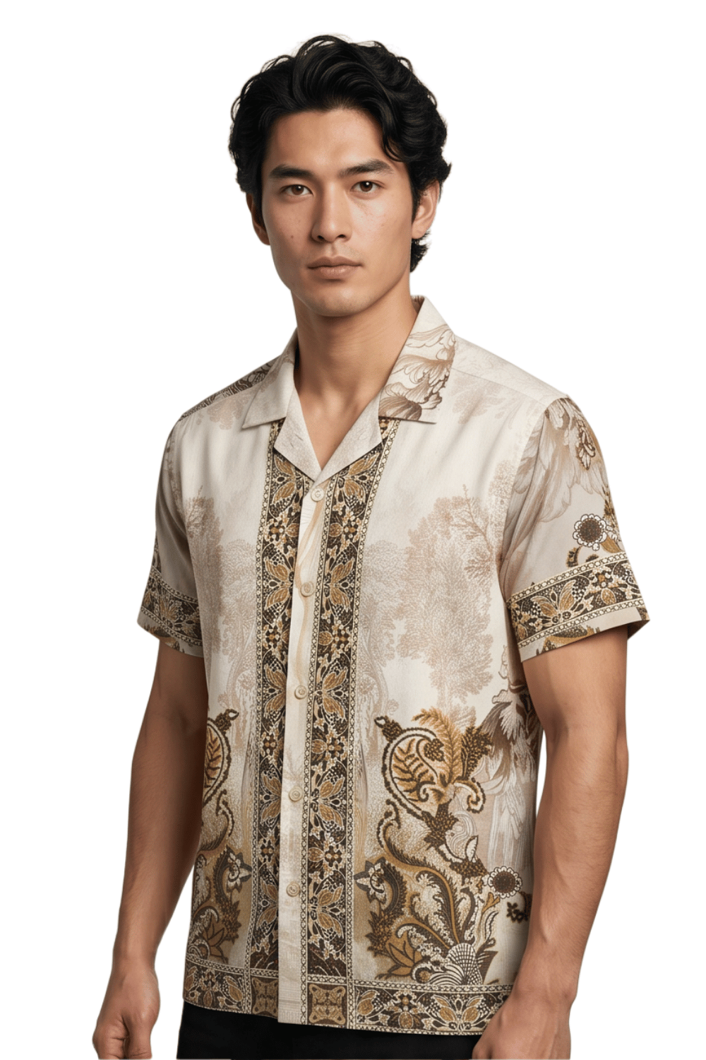 [48021-04]Resort Collar Short Sleeve Shirt