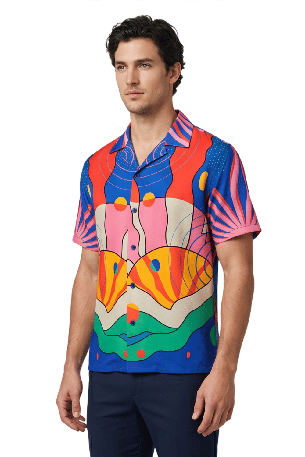 [48021-53] Resort Collar Short Sleeve Shirt