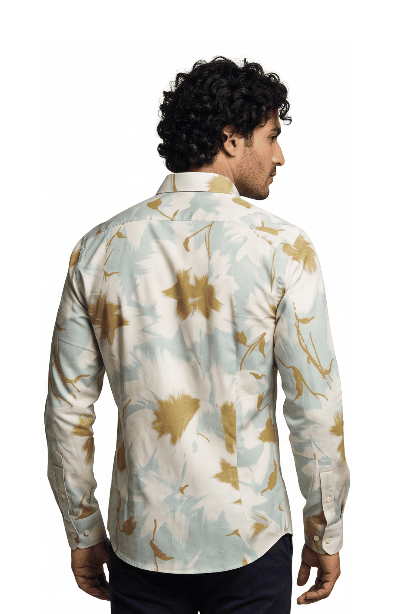 [48022-53] DT PRINTED DRESS SHIRT