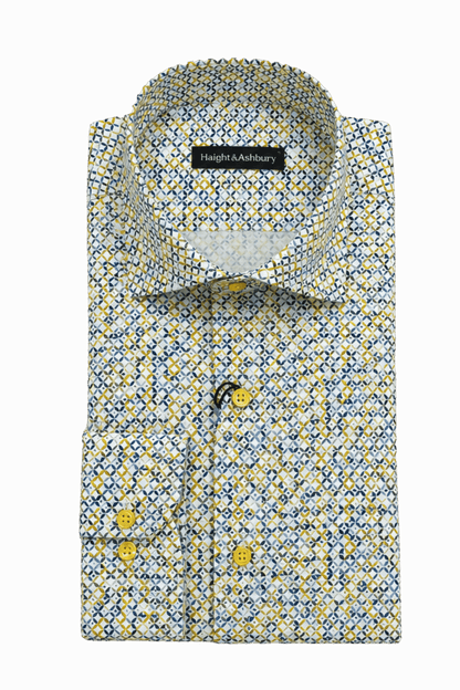 [48022-58] DT PRINTED DRESS SHIRT