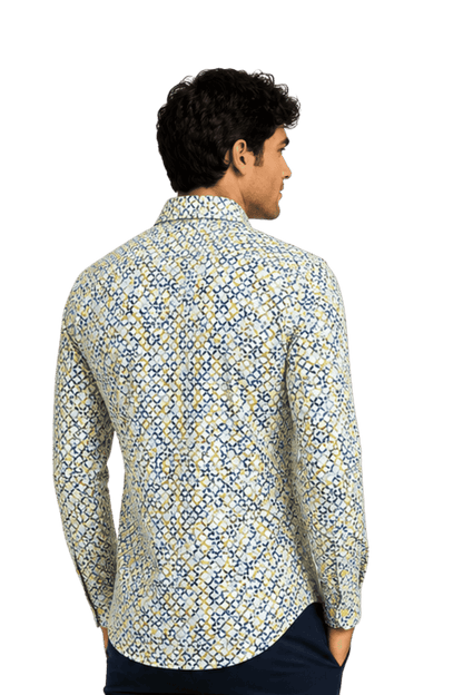 [48022-58] DT PRINTED DRESS SHIRT