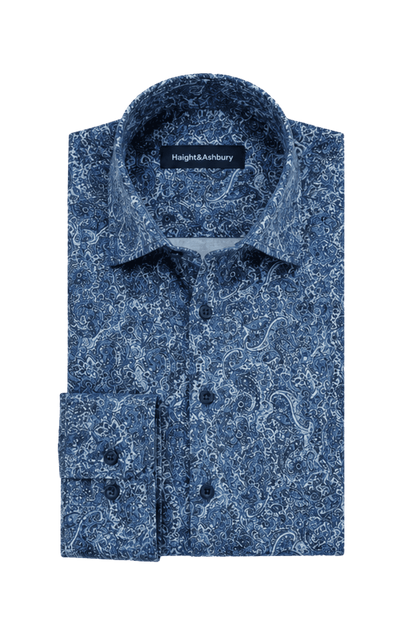 [48022-59] DT PRINTED DRESS SHIRT