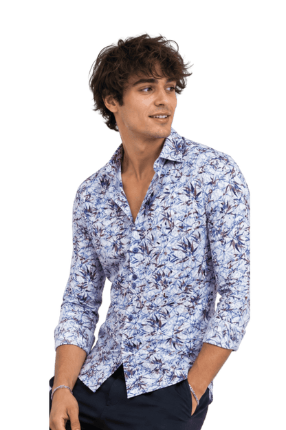 [48022-63] DT PRINTED DRESS SHIRT