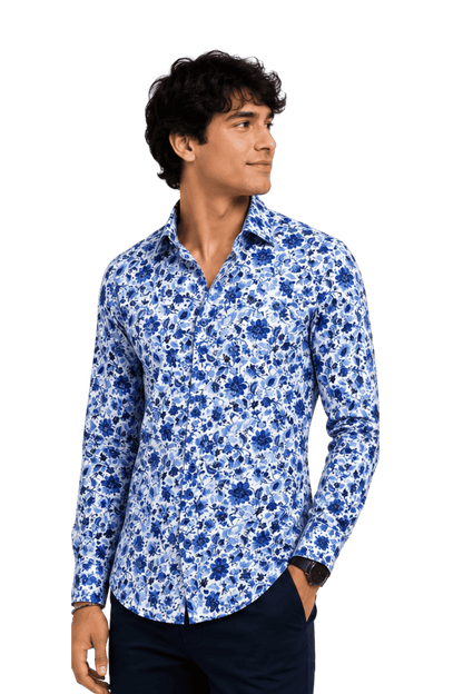 [48022-64] DT PRINTED DRESS SHIRT