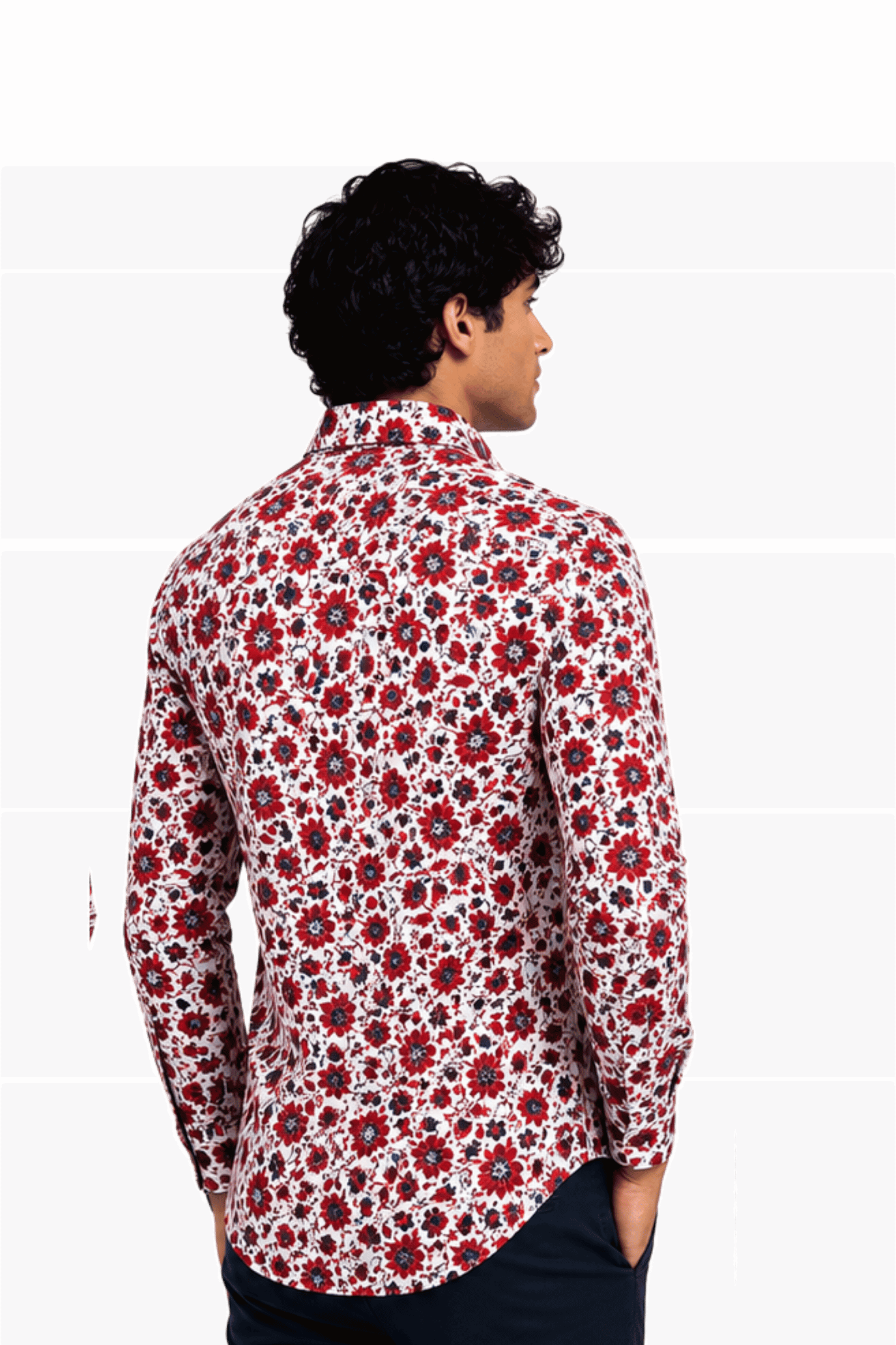 [48022-66] DT PRINTED DRESS SHIRT