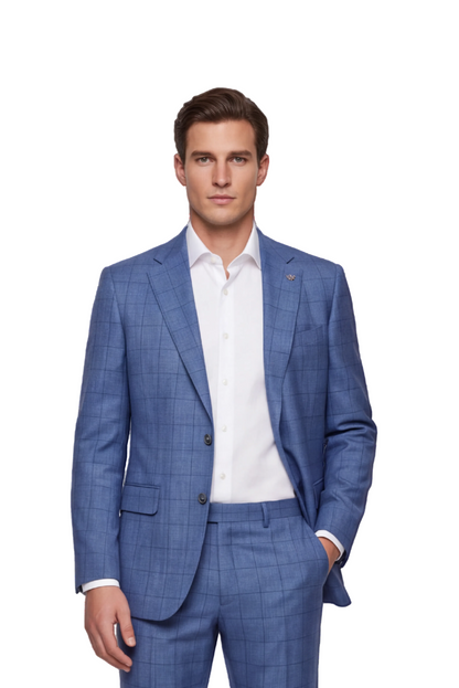 [CFB1241-07A] ACTIVE WINDOWPANE CLASSIC FIT BLAZER