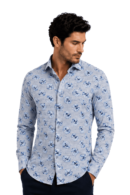[48022-67] DT PRINTED DRESS SHIRT