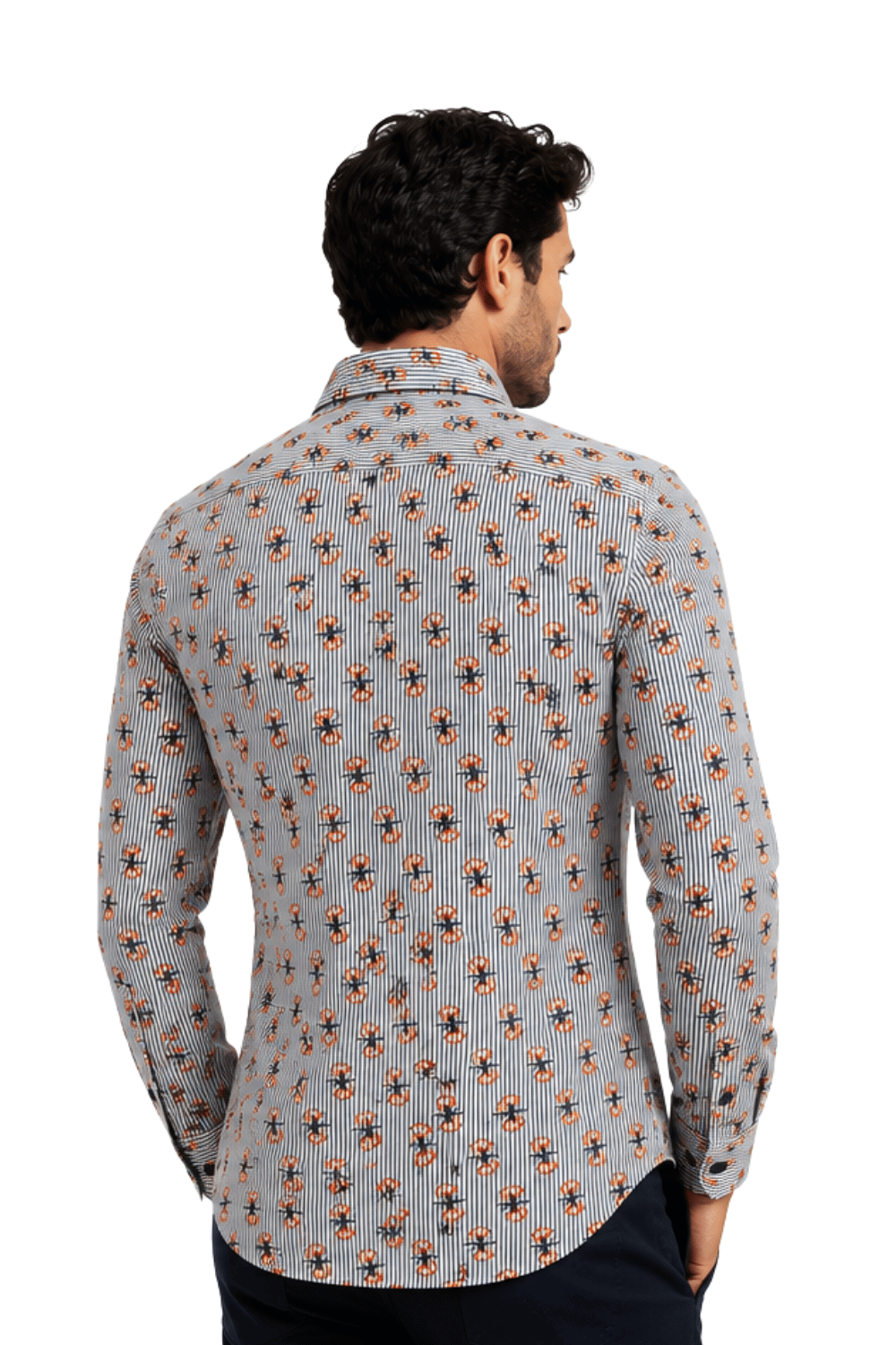 [48022-68] DT PRINTED DRESS SHIRT