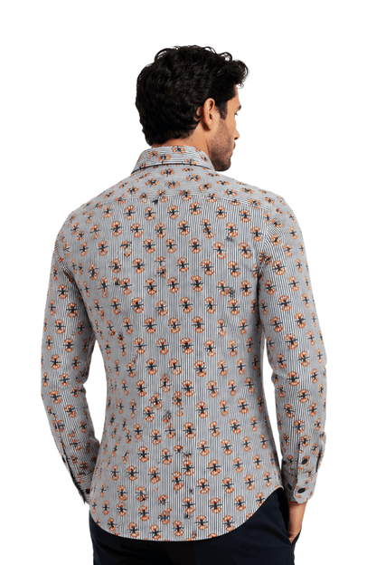 [48022-68] DT PRINTED DRESS SHIRT