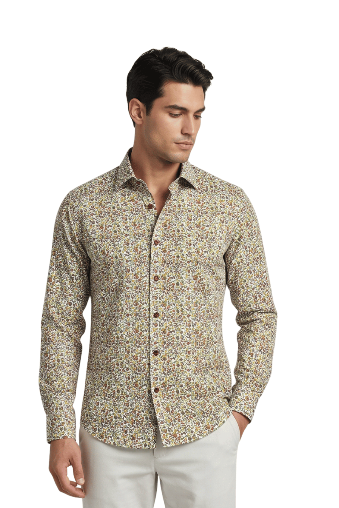 [48022-06] DT PRINTED DRESS SHIRT