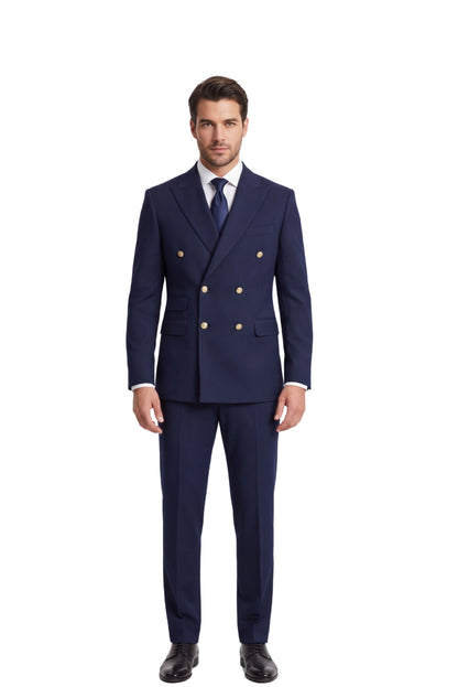 [GB-ATLAS NAVY192] ATLAS DB GOLD BUTTON STRETCH BLAZER