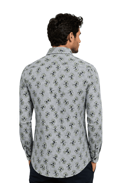 [48022-70] DT PRINTED DRESS SHIRT