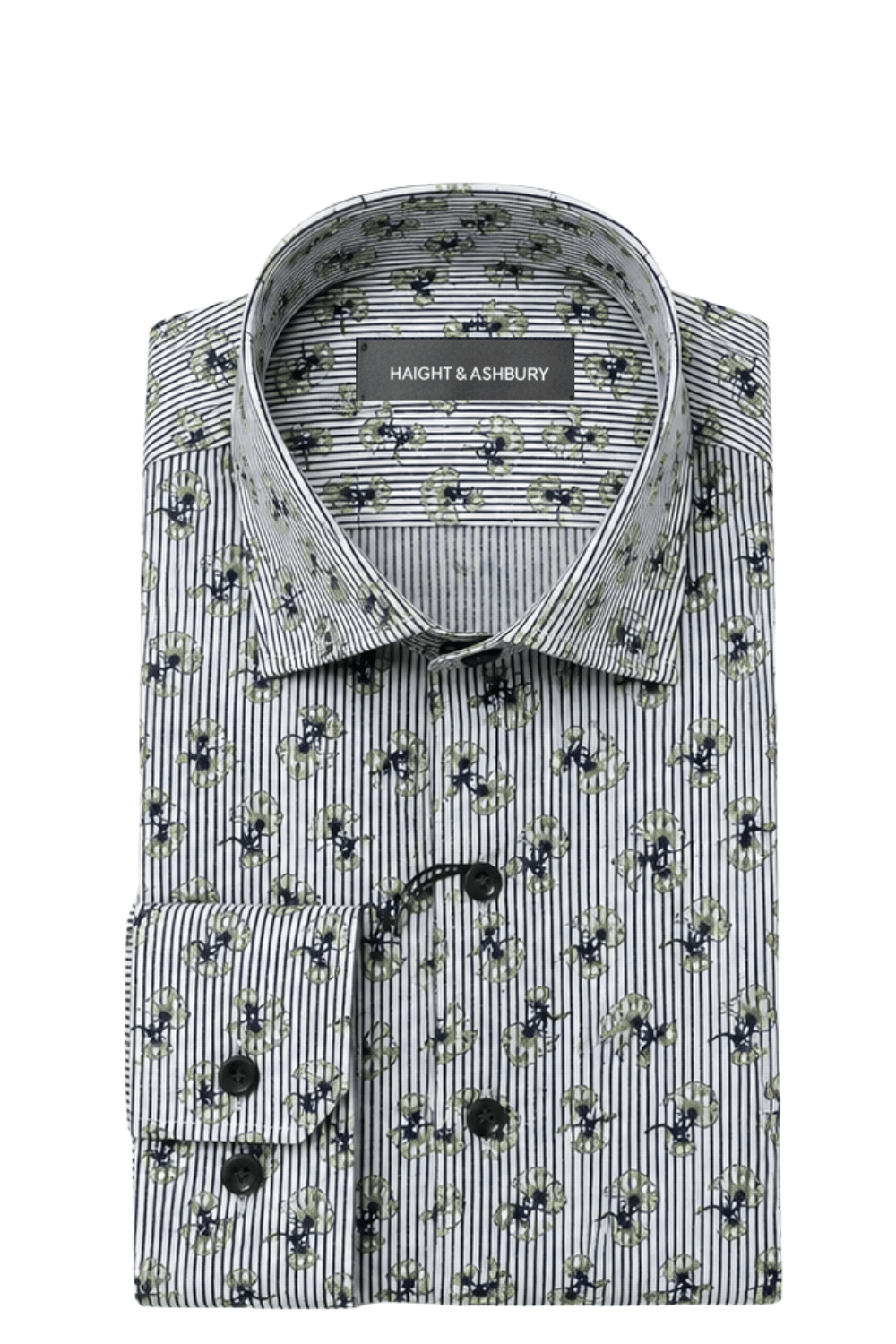 [48022-70] DT PRINTED DRESS SHIRT