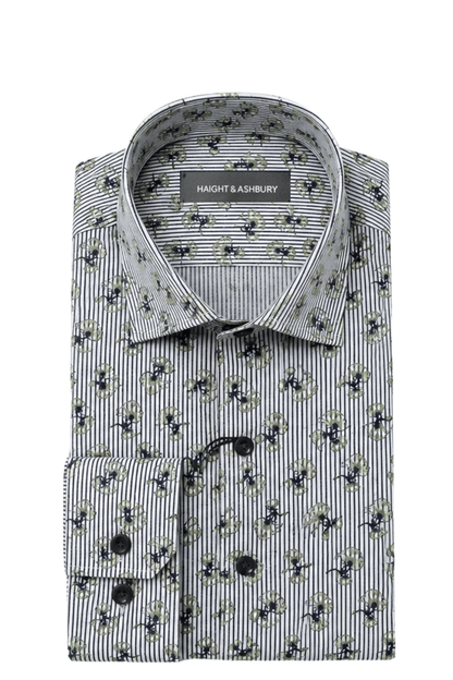 [48022-70] DT PRINTED DRESS SHIRT