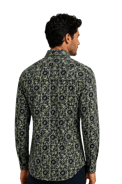 [48022-71] DT PRINTED DRESS SHIRT