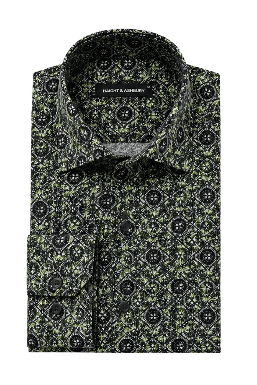 [48022-71] DT PRINTED DRESS SHIRT