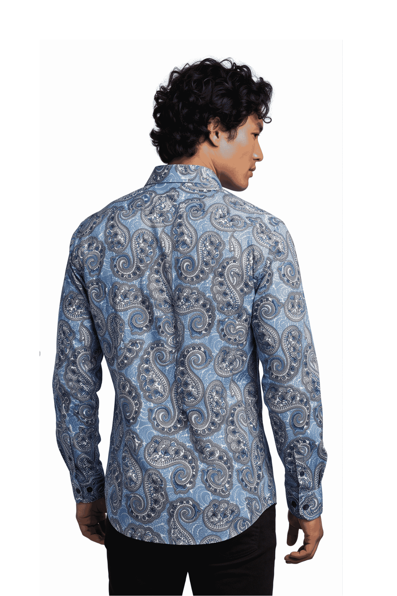 [48022-73] DT PRINTED DRESS SHIRT