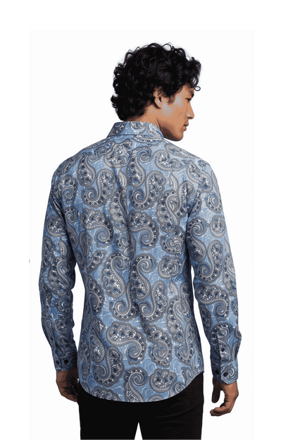 [48022-73] DT PRINTED DRESS SHIRT